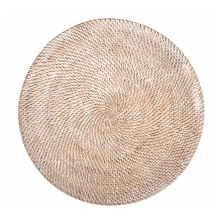 Biała rattanowa mata stołowa Tiseco Home Studio, ⌀ 36 cm