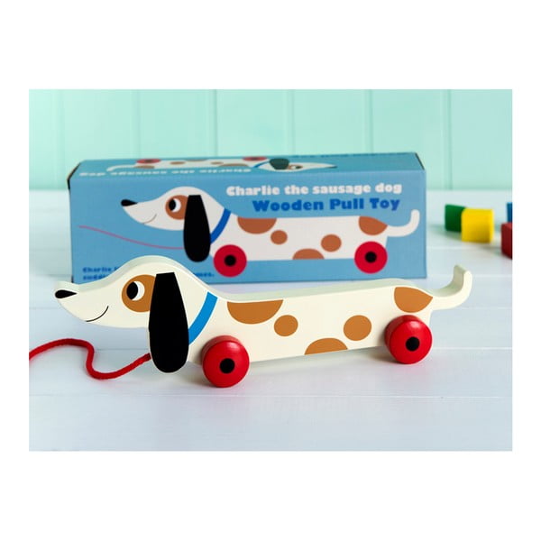 Drewniany jamnik na sznurku Rex London Charlie The Sausage Dog, dł. 31,5 cm-image-4