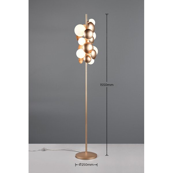 Lampa stojąca w biało-złotym kolorze ze szklanym kloszem (wys. 155 cm) Bubble – Trio Select-image-4