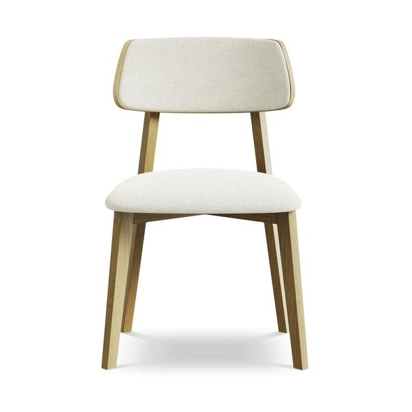 Kremowe krzesło z litego drewna Niu – Makamii-image-1