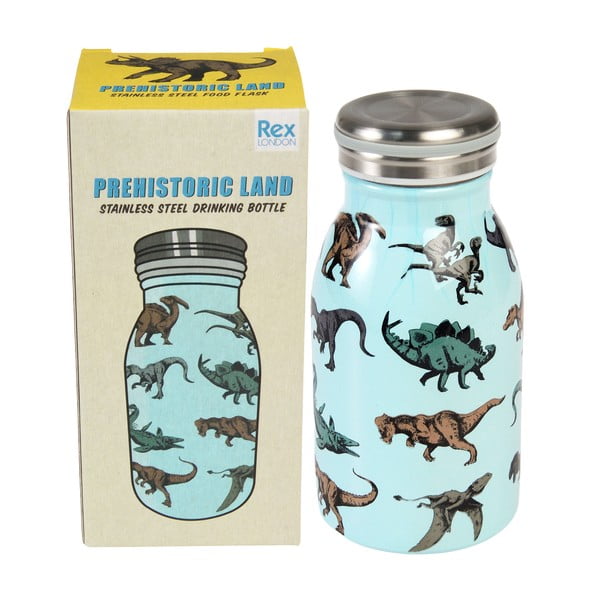 Jasnoniebieska butelka dla dzieci ze stali nierdzewnej 250 ml Prehistoric Land – Rex London-image-3