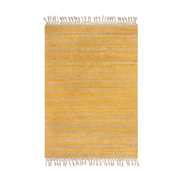 Żółty dywan z juty Flair Rugs Equinox, 120x170 cm