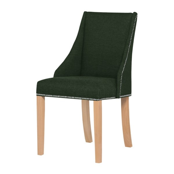Ciemnozielone krzesło z brązowymi nogami Ted Lapidus Maison Patchouli