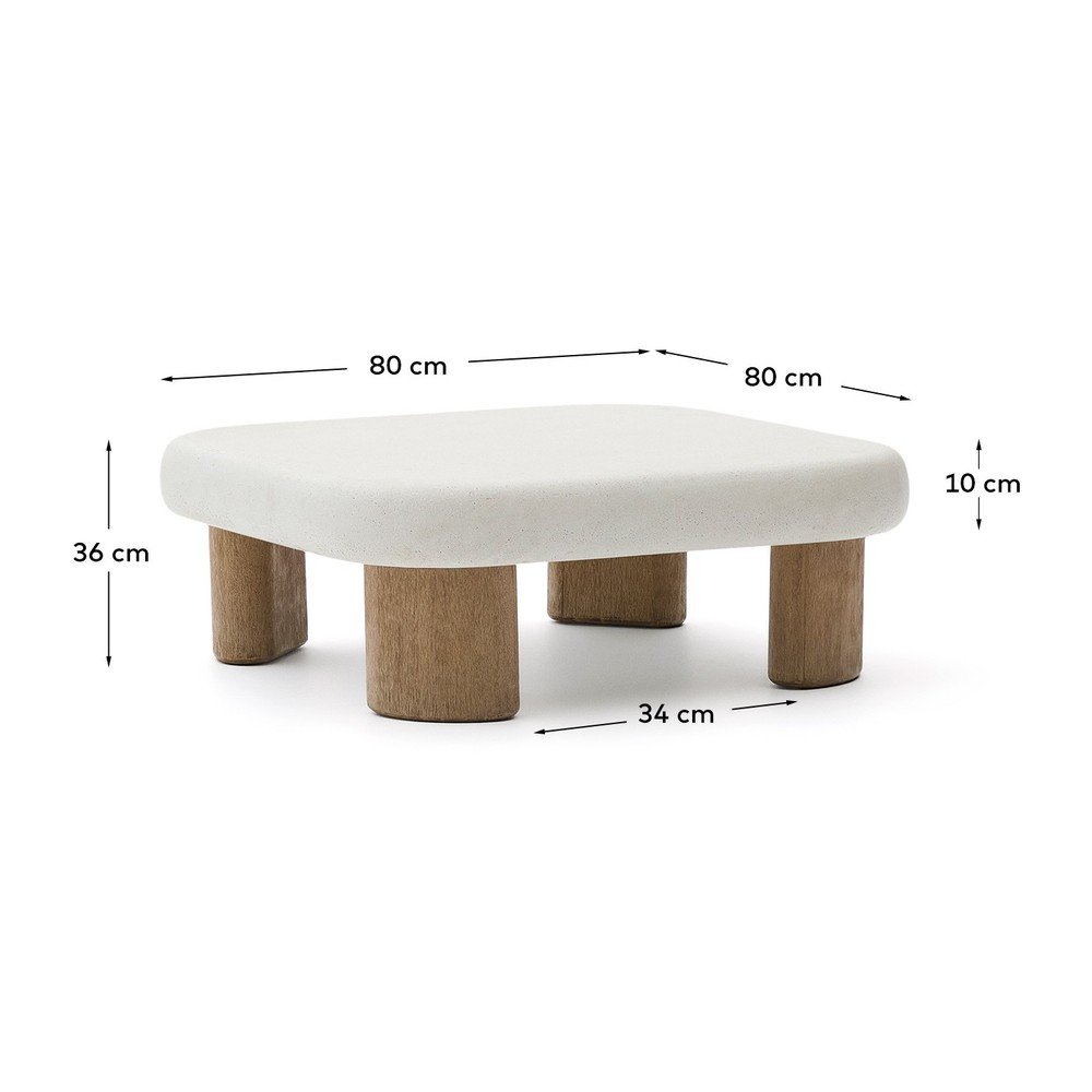 Stolik ogrodowy z betonowym blatem 80x80 cm Labra – Kave Home (zdjęcie 3)
