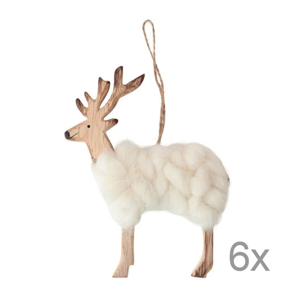 Zestaw 6 dekoracji wiszących Côté Table Reindeer