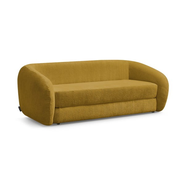 Musztardowa rozkładana sofa z tkaniny szenilowej 228 cm Neyo – Bobochic Paris-image-3