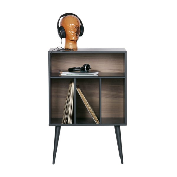 Czarno-naturalna szafka na gramofon z litego drewna sosnowego 60x83 cm James – WOOOD-image-3