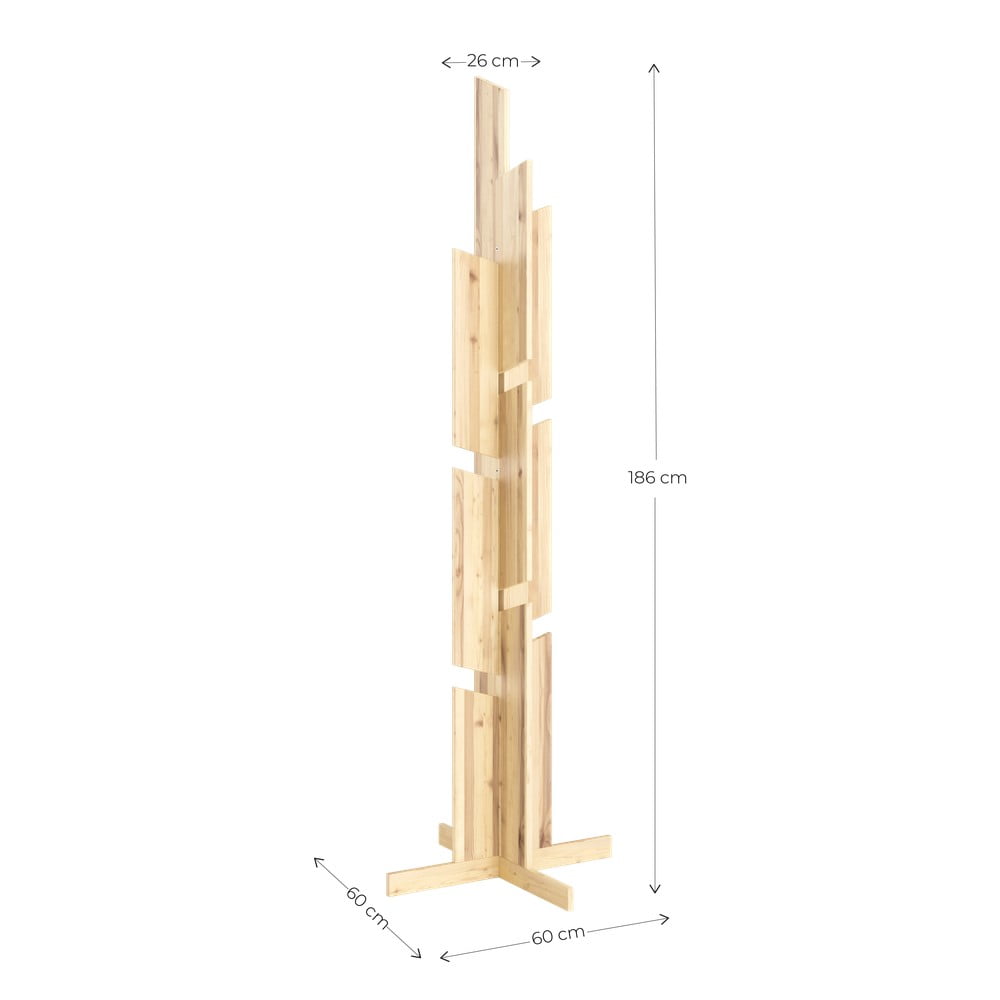 Wieszak z litego drewna sosnowego w naturalnym kolorze 60x186 cm Keeper – Karup Design (zdjęcie 7)
