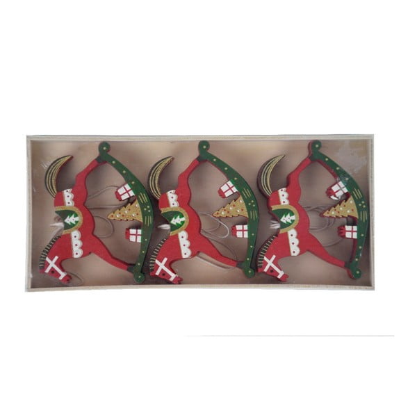 Komplet 9 drewnianych ozdób świątecznych w kształcie konia na biegunach Ego dekor Tree