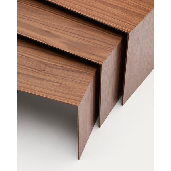 Stoliki w dekorze orzecha zestaw 3 szt. 40x60 cm Litto – Kave Home-image-1