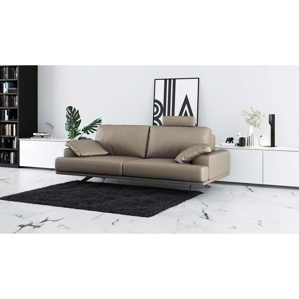 Jasnobrązowa skórzana sofa 220 cm Prado – MESONICA-image-1
