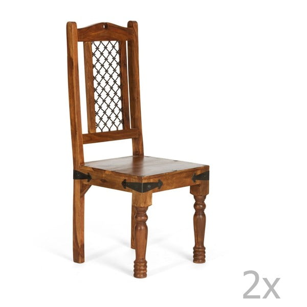 Zestaw 2 krzeseł z palisandru Massive Home Nicco