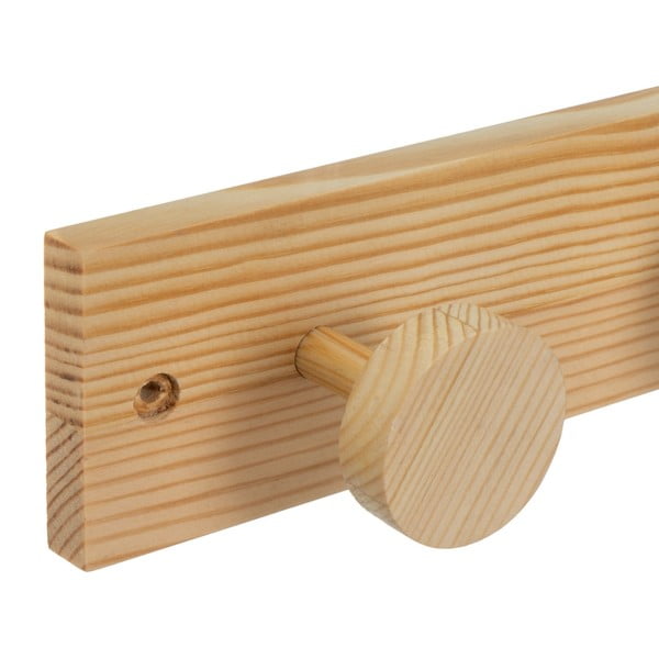 Wieszak ścienny z litego drewna sosnowego w naturalnym kolorze 40 cm Anillos – Casa Selección-image-1