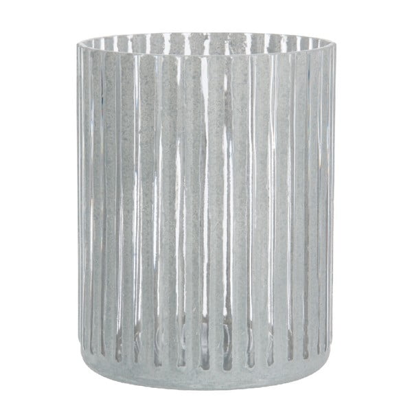 Szklany świecznik J-Line Striped, wysokość 14,5 cm