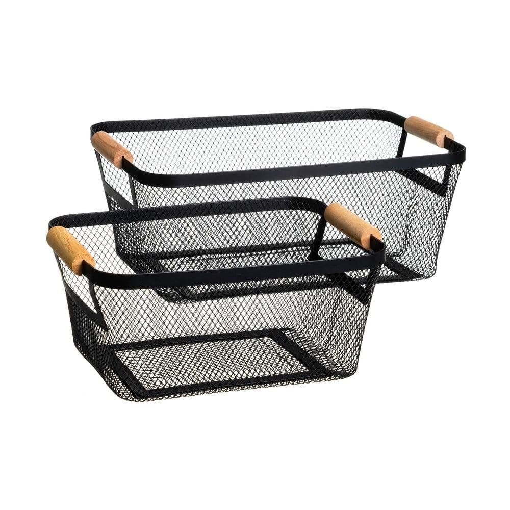 Metalowe koszyki druciane zestaw 2 szt. 33x21x14 cm – Casa Selección