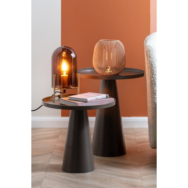 Brązowa szklana lampa stołowa Leitmotiv Bell, wys. 30 cm-image-1