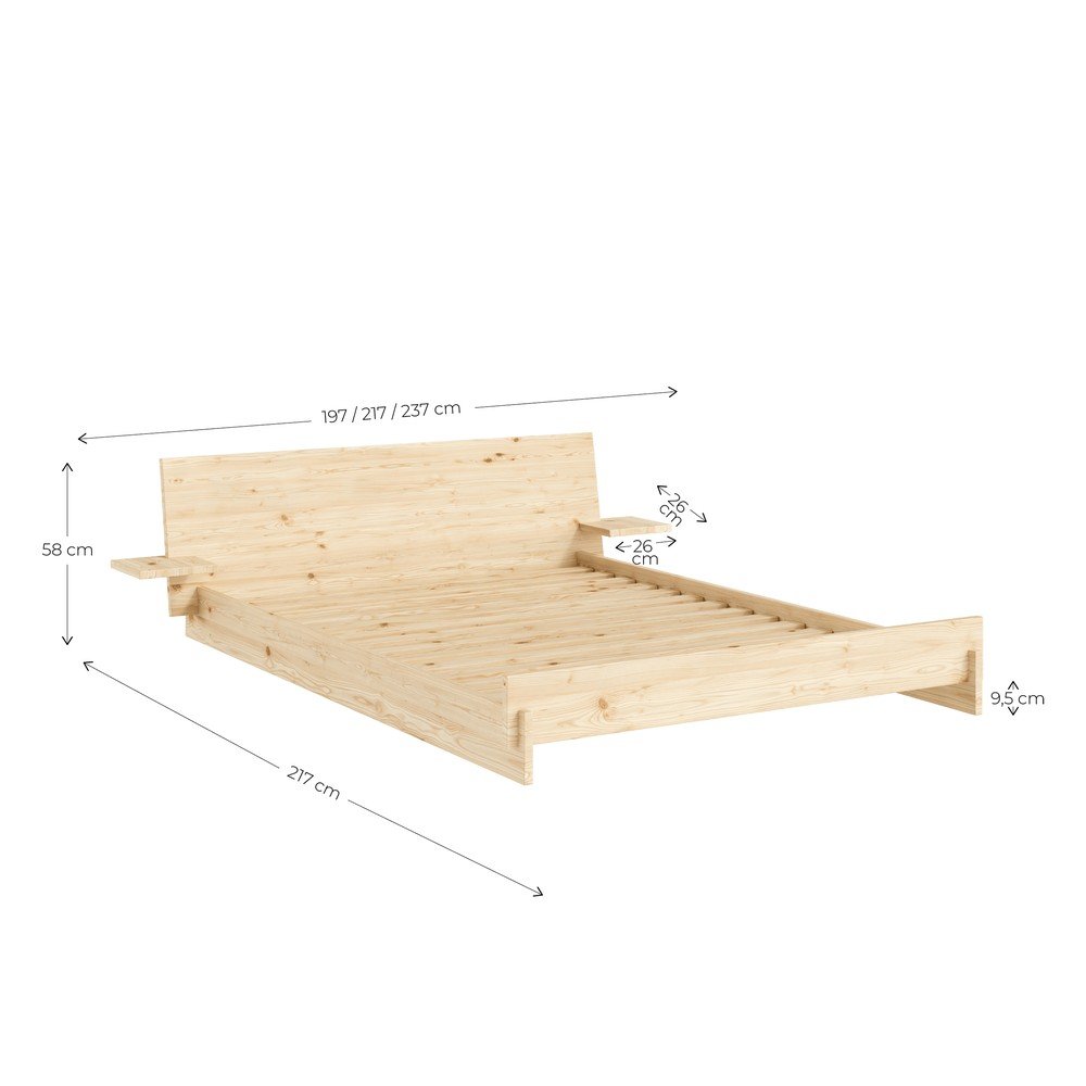 Łóżko dwuosobowe z litego drewna sosnowego ze stelażem 180x200 cm w jasnym naturalnym kolorze Latch – Karup (zdjęcie 7)
