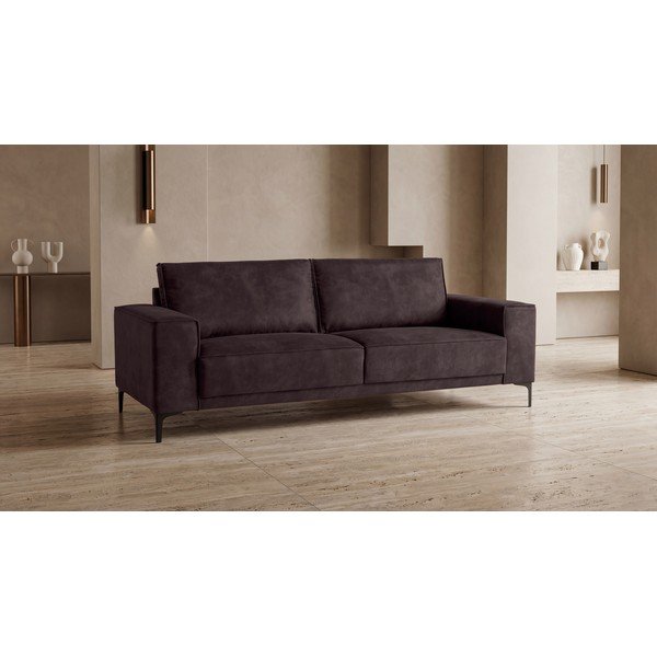 Brązowa sofa z imitacji skóry 224 cm Copenhagen – Scandic-image-4
