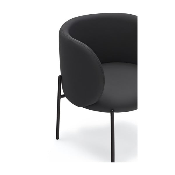 Czarny fotel z imitacji skóry Mogi – Teulat-image-3