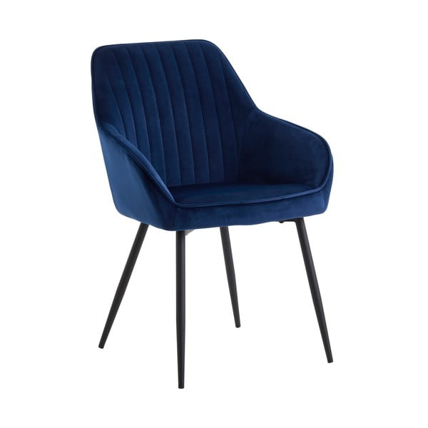 Ciemnoniebieskie tapicerowane fotele jadalniane zestaw z podłokietnikami 2 szt. Nolan Stripe – Unique Furniture