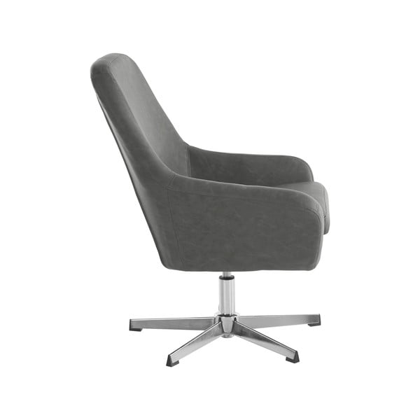 Szary fotel z imitacji skóry Naomi – Støraa-image-2