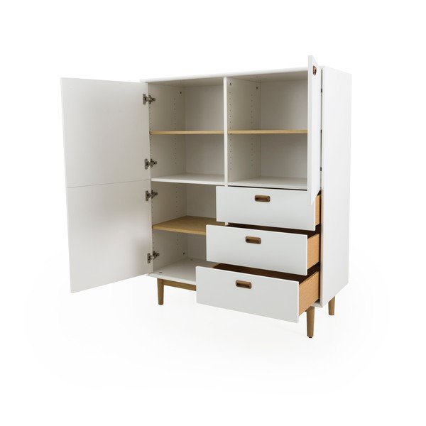 Biała wysoka komoda 114x137 cm Svea – Tenzo-image-4