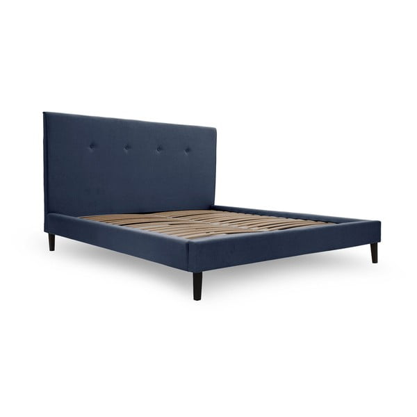 Granatowe łóżko z czarnymi nogami Vivonita Kent, 160x200 cm-image-2