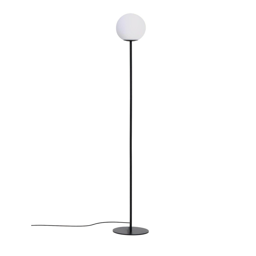 Biała/czarna lampa stojąca ze szklanym kloszem (wysokość 155 cm) Brisia – Kave Home
