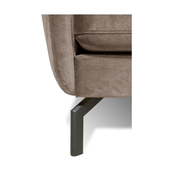 Brązowoszara sofa z aksamitnym obiciem Scandic Magic, szer. 230 cm-image-4