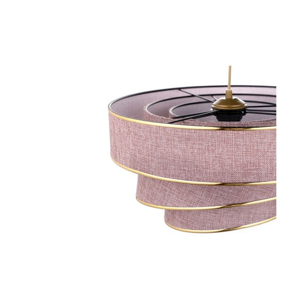 Lampa wisząca w różowo-złotym kolorze z tekstylnym kloszem ø 40 cm Couper – Opviq lights-image-2