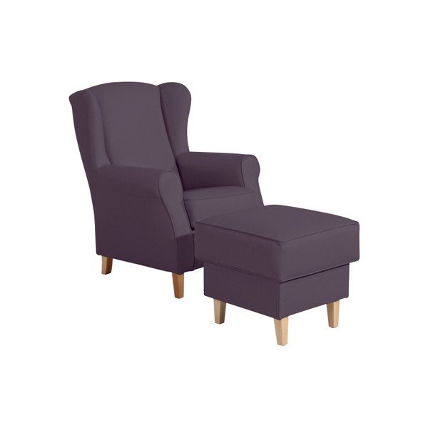 Fioletowy podnóżek z imitacji skóry Max Winzer Lorris Leather Violet-image-1