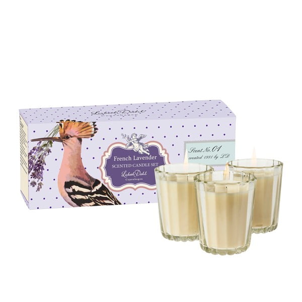 Zestaw 3 świeczek zapachowych French Lavender Lisbeth Dahl