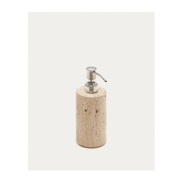 Beżowy kamienny dozownik do mydła Macre – Kave Home-image-2