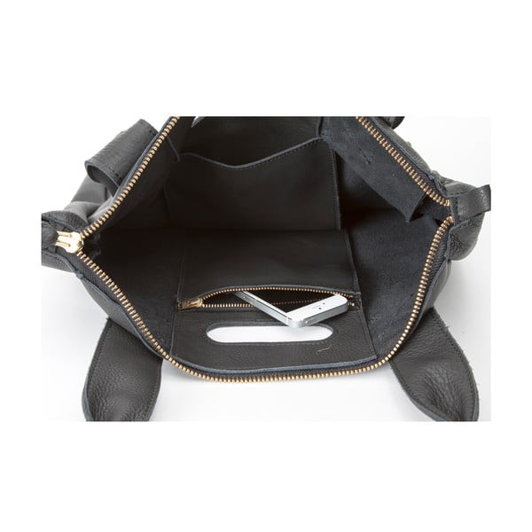 Skórzana torebka Marilla Cupboard Black-image-2