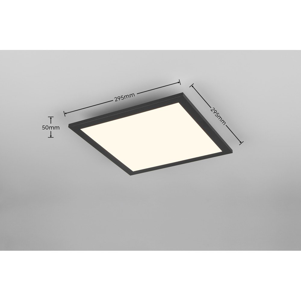 Czarna lampa sufitowa LED 29.5x29.5 cm Beta – Reality (zdjęcie 9)