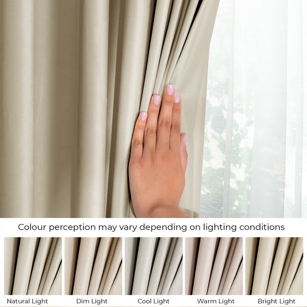 Brązowa/beżowa aksamitna zasłona częściowo zaciemniająca (dimout) 140x245 cm Eyelets – Restilo-image-4