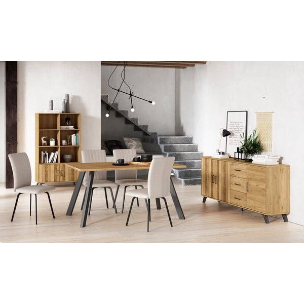 Regał w dekorze dębu 92x160 cm Nordic – Marckeric-image-4