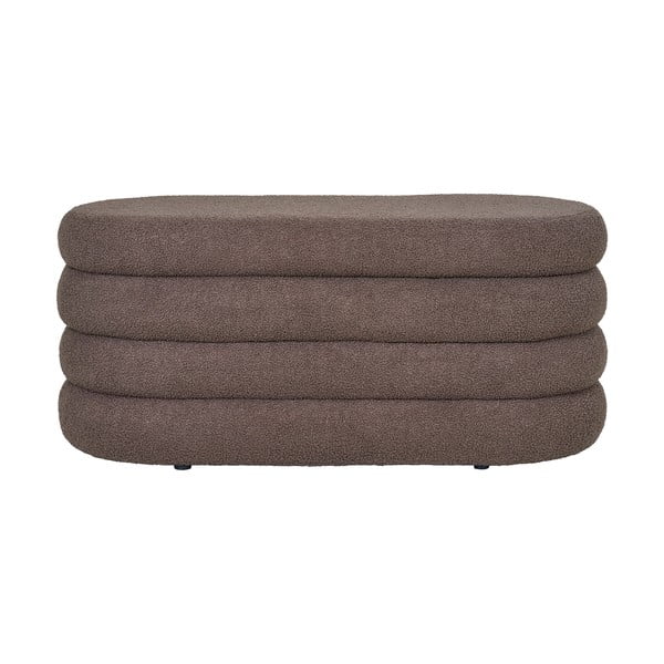 Brązowa  ławka z materiału bouclé Dartford – House Nordic