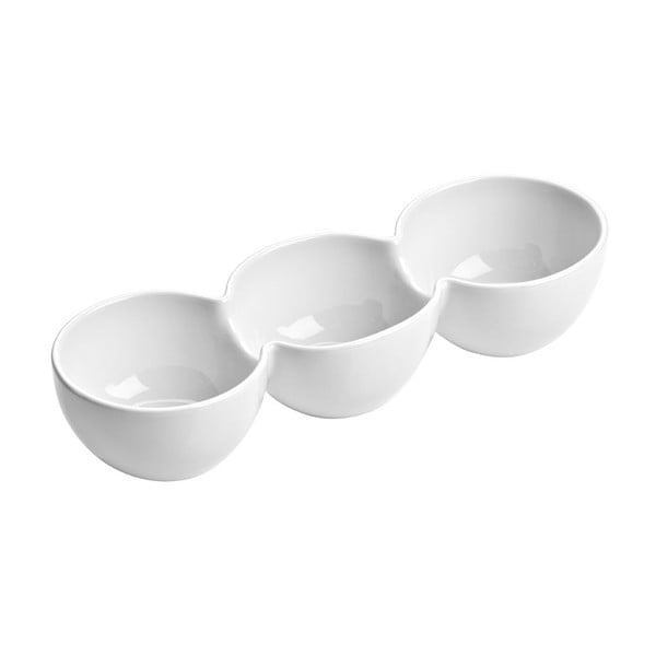 Biała podłużna miska do serwowania z porcelany Premier Housewares Snack