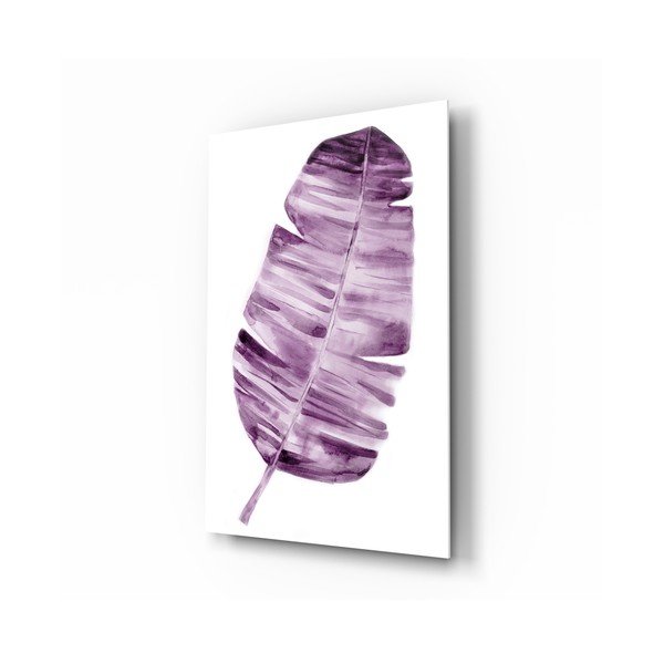 Szklany obraz Insigne Lila Leaf, 46x72 cm