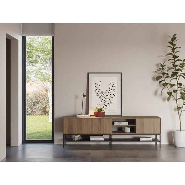 Szafka pod TV w dekorze dębu w naturalnym kolorze 180x55x35 cm Amira – Marckeric-image-1