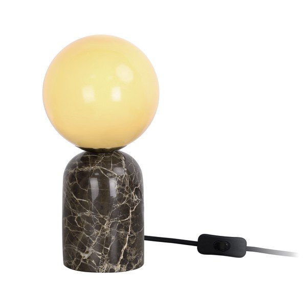 Ciemnobrązowa marmurowa lampa stołowa (wysokość 20 cm) Lazio Sphere – Leitmotiv-image-2