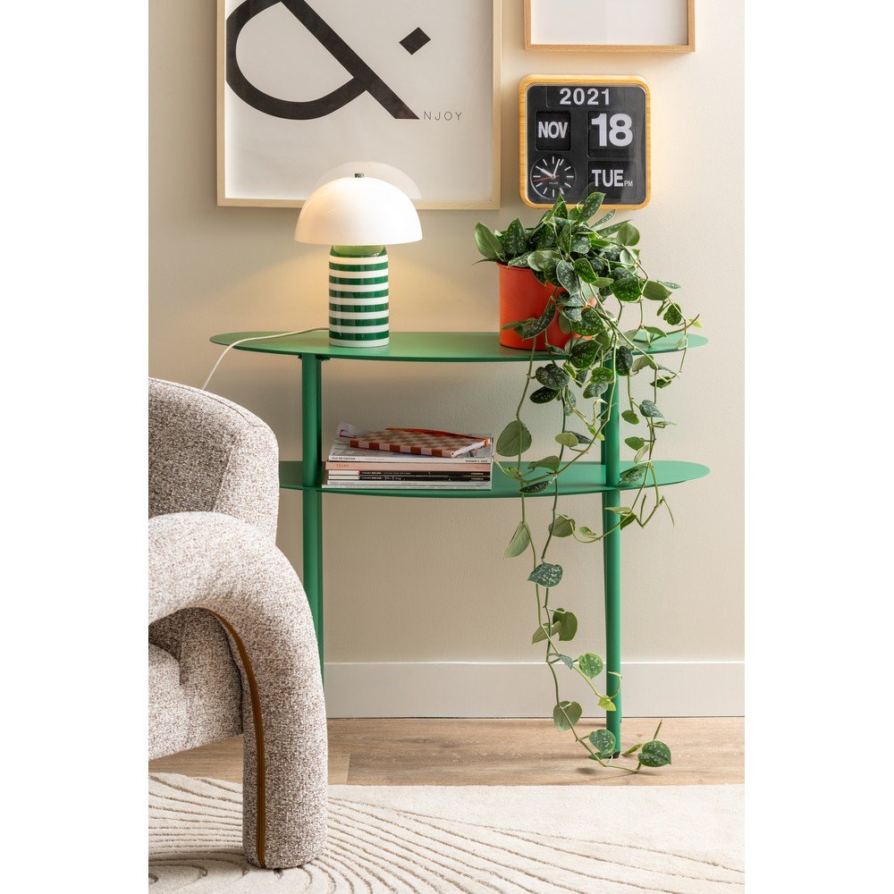 Zielona metalowa konsola 28x90 cm Cool Retro – Leitmotiv (zdjęcie 3)