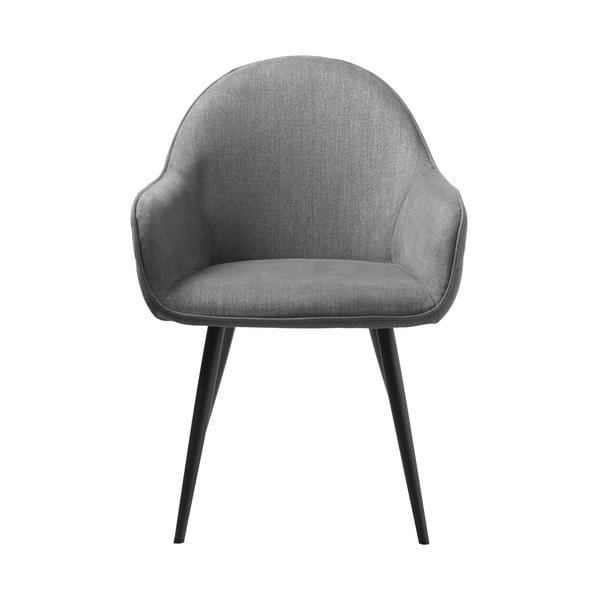 Szary tapicerowany fotel jadalniany z podłokietnikami Minto – Unique Furniture-image-3