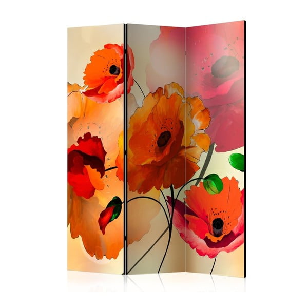 Parawan Artgeist Watercolor Poppy, 135x172 cm