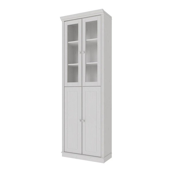 Biała witryna z litego drewna sosnowego 74x223x37 cm Anita – Støraa-image-2
