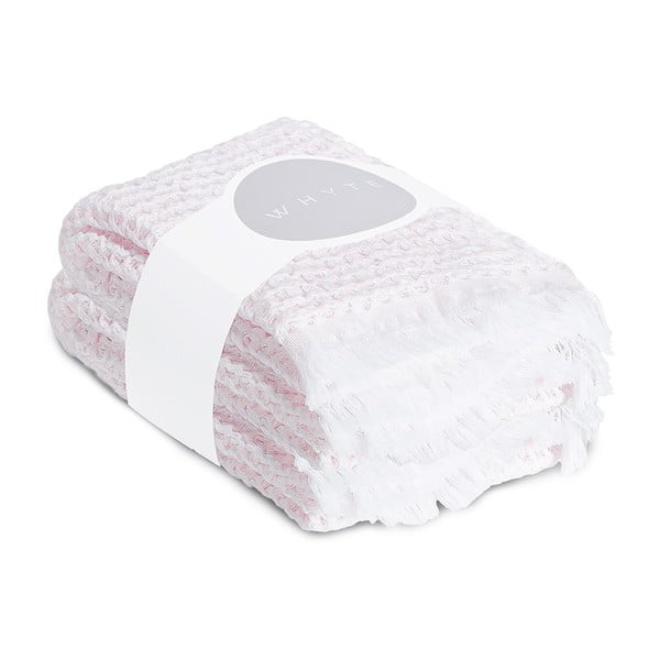 Komplet 2 jasnoróżowych ręczników o splocie waflowym Casa Di Bassi, 65x100 cm