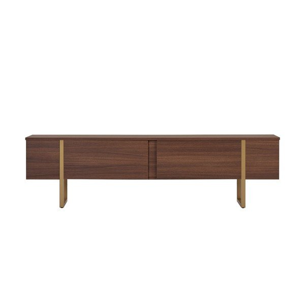 Szafka pod TV w dekorze orzecha w ciemnym naturalnym kolorze 180x50x30 cm Onera – Kalune Design-image-4