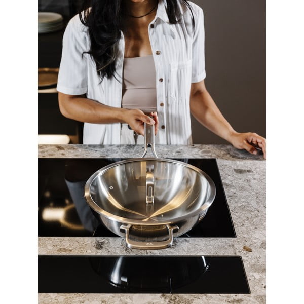 Patelnia wok ze stali nierdzewnej z pokrywką ø 30 cm Chili Ta – FABINI-image-3