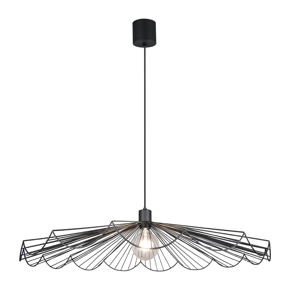 Czarna metalowa lampa wisząca z metalowym kloszem ø 80 cm Margarita – Reality